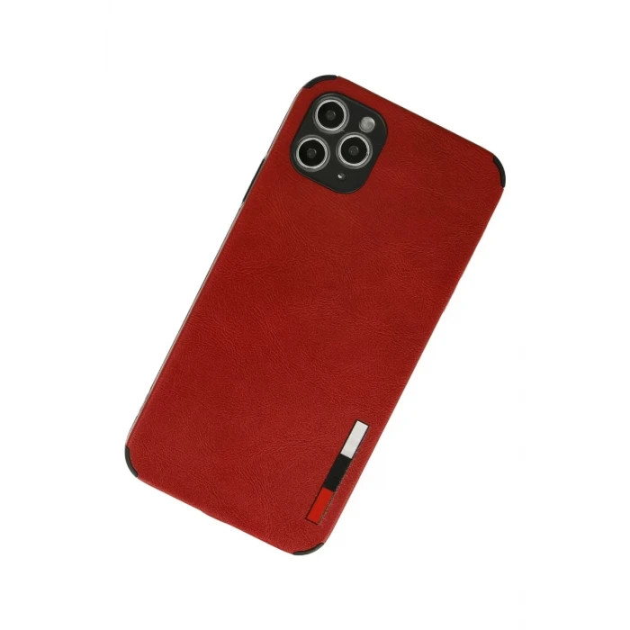 Newface Apple iPhone 11 Pro Kılıf Loop Deri Silikon - Kırmızı