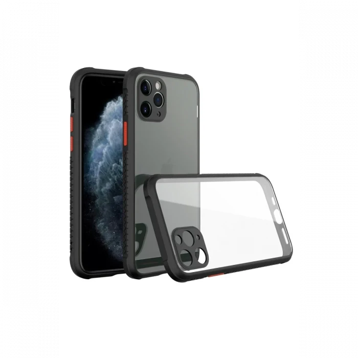 Newface Apple iPhone 11 Pro Kılıf Miami Şeffaf Silikon - Siyah