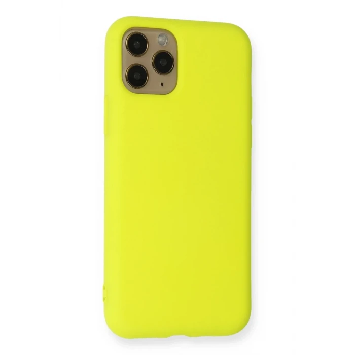 Newface Apple iPhone 11 Pro Kılıf Nano içi Kadife Silikon - Sarı