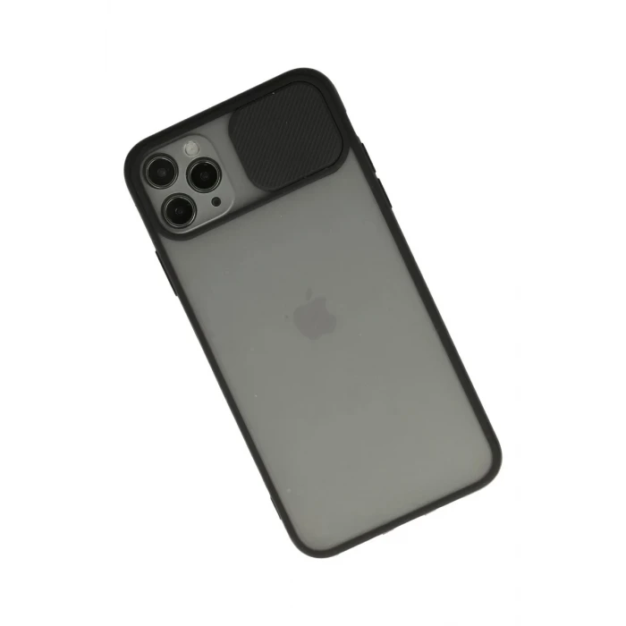Newface Apple iPhone 11 Pro Kılıf Palm Buzlu Kamera Sürgülü Silikon - Siyah