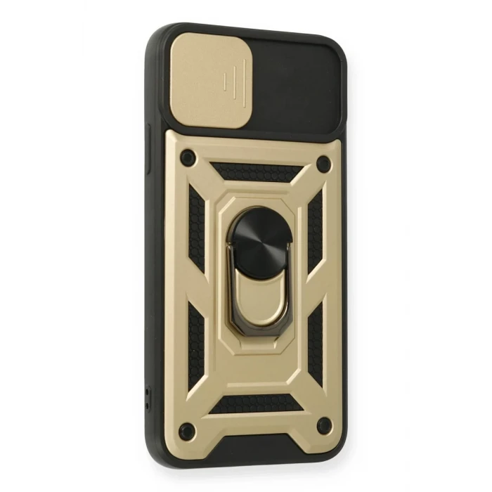 Newface Apple iPhone 11 Pro Kılıf Pars Lens Yüzüklü Silikon - Gold