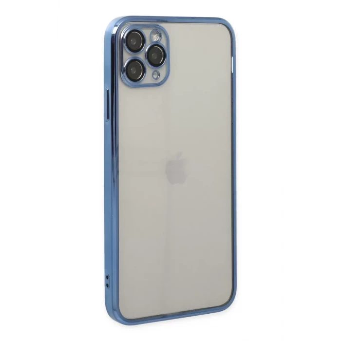 Newface Apple iPhone 11 Pro Kılıf Razer Lensli Silikon - Açık Mavi