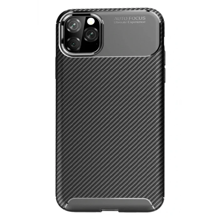 Newface Apple iPhone 11 Pro Max Kılıf Auto Focus Karbon Kapak - Siyah