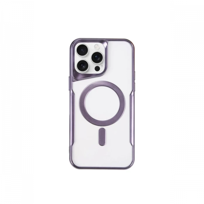 Newface Apple iPhone 11 Pro Max Kılıf Boyi Magsafe Silikon Kapak - Derin Mor