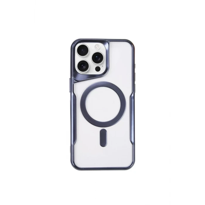 Newface Apple iPhone 11 Pro Max Kılıf Boyi Magsafe Silikon Kapak - Lacivert