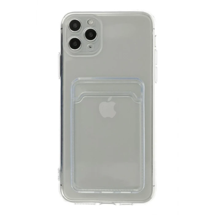 Newface Apple iPhone 11 Pro Max Kılıf Kart Şeffaf Silikon - Şeffaf