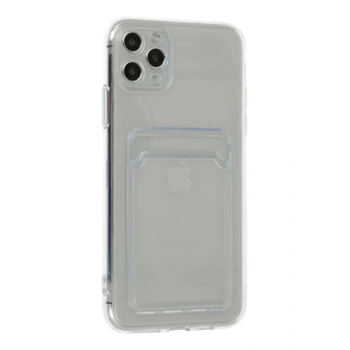 Newface Apple iPhone 11 Pro Max Kılıf Kart Şeffaf Silikon - Şeffaf