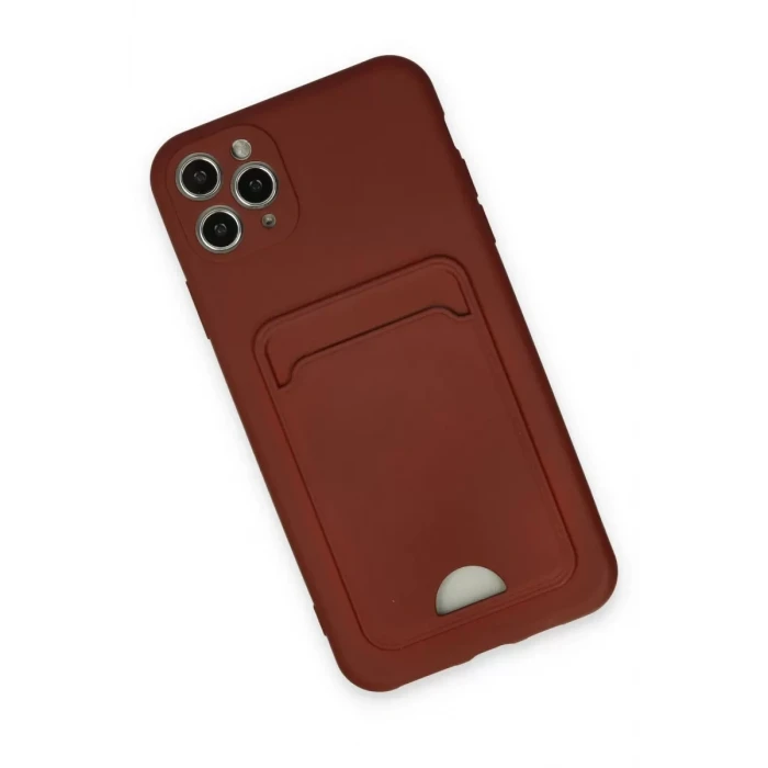 Newface Apple iPhone 11 Pro Max Kılıf Kelvin Kartvizitli Silikon - Bordo