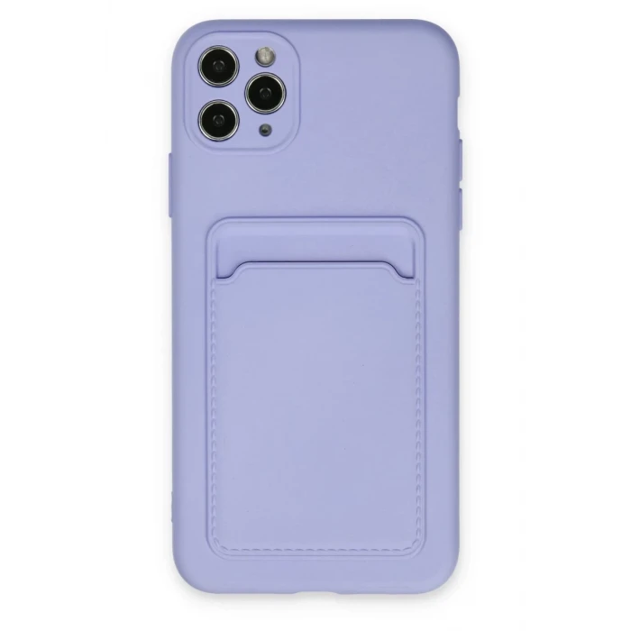 Newface Apple iPhone 11 Pro Max Kılıf Kelvin Kartvizitli Silikon - Lila