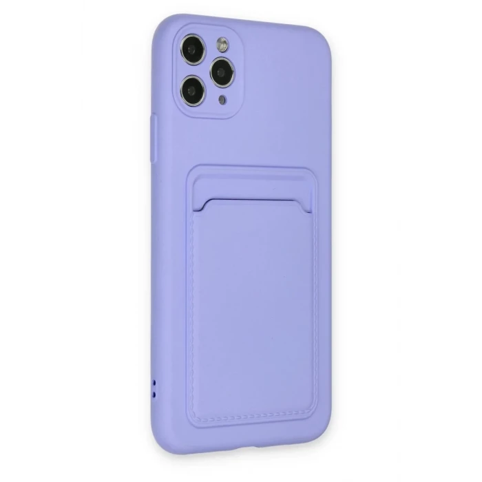 Newface Apple iPhone 11 Pro Max Kılıf Kelvin Kartvizitli Silikon - Lila