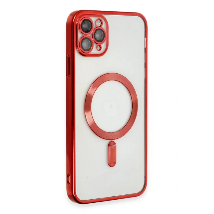 Newface Apple iPhone 11 Pro Max Kılıf Kross Magneticsafe Kapak - Kırmızı