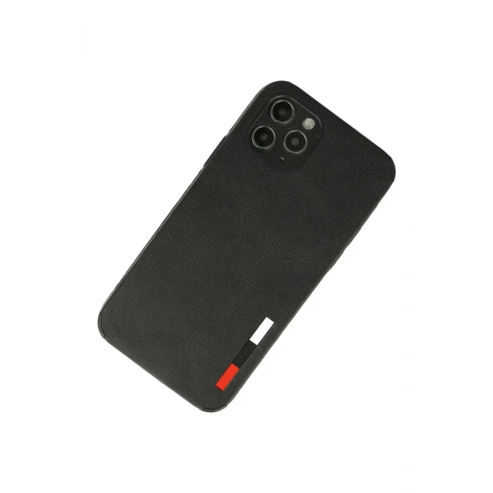Newface Apple iPhone 11 Pro Max Kılıf Loop Deri Silikon - Siyah