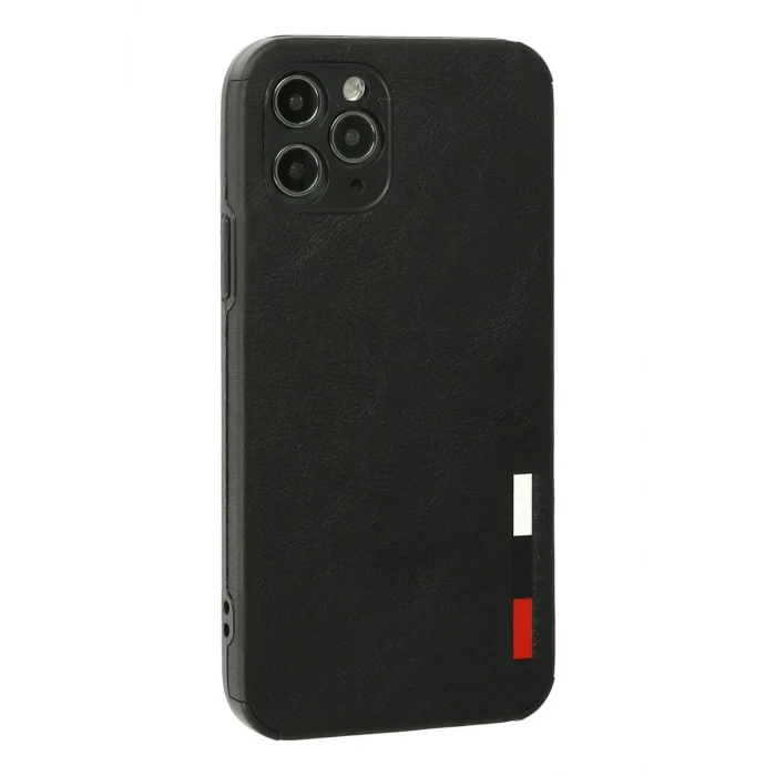 Newface Apple iPhone 11 Pro Max Kılıf Loop Deri Silikon - Siyah