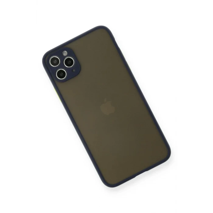 Newface Apple iPhone 11 Pro Max Kılıf Montreal Silikon Kapak - Lacivert