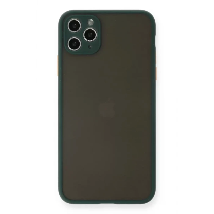 Newface Apple iPhone 11 Pro Max Kılıf Montreal Silikon Kapak - Yeşil