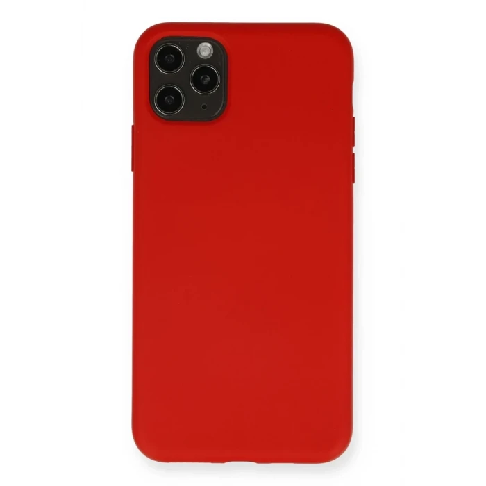 Newface Apple iPhone 11 Pro Max Kılıf Nano içi Kadife Silikon - Kırmızı