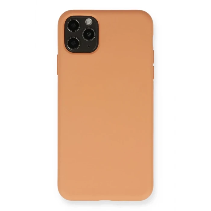 Newface Apple iPhone 11 Pro Max Kılıf Nano içi Kadife Silikon - Mat Turuncu