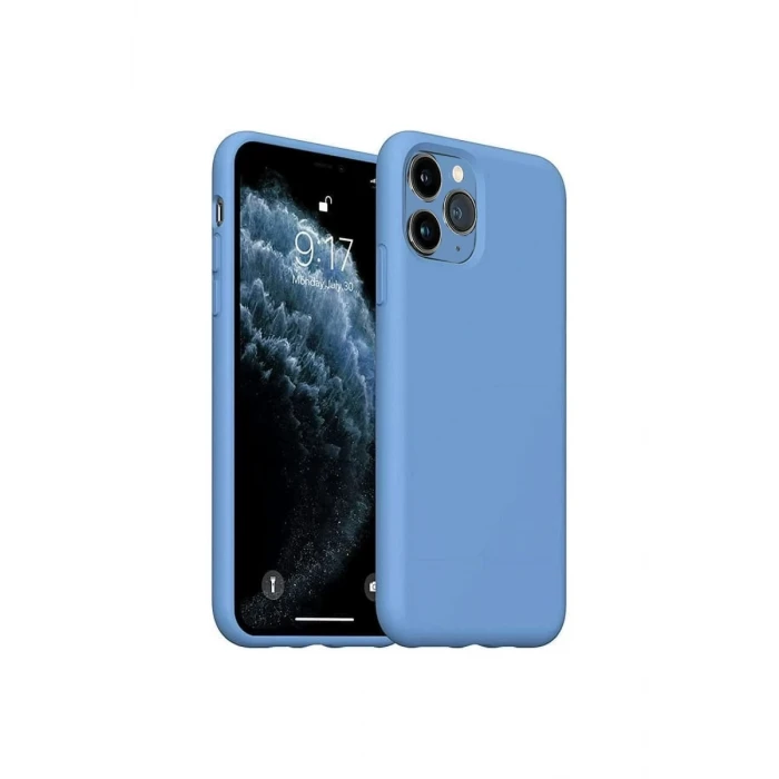Newface Apple iPhone 11 Pro Max Kılıf Nano içi Kadife Silikon - Mavi
