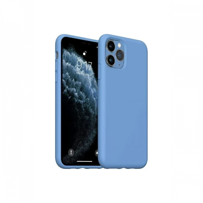 Newface Apple iPhone 11 Pro Max Kılıf Nano içi Kadife Silikon - Mavi