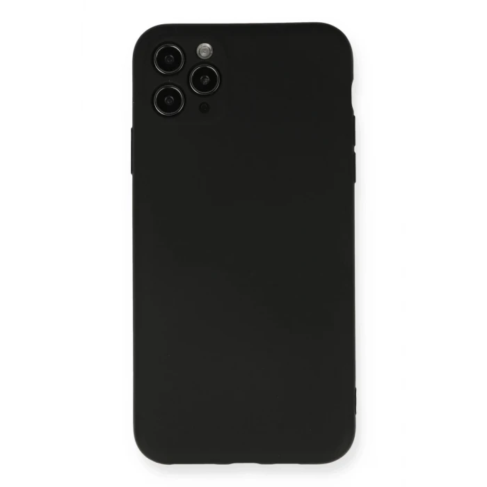 Newface Apple iPhone 11 Pro Max Kılıf Nano içi Kadife Silikon - Siyah