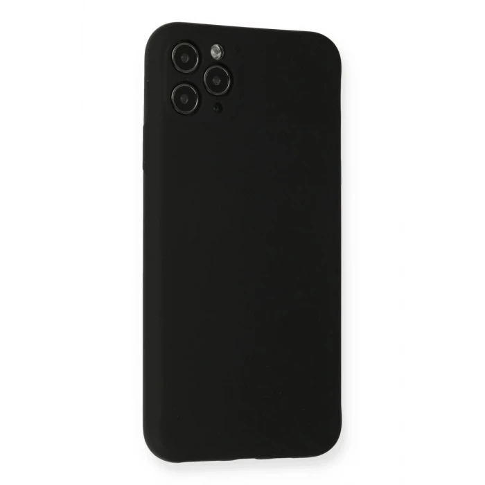 Newface Apple iPhone 11 Pro Max Kılıf Nano içi Kadife Silikon - Siyah