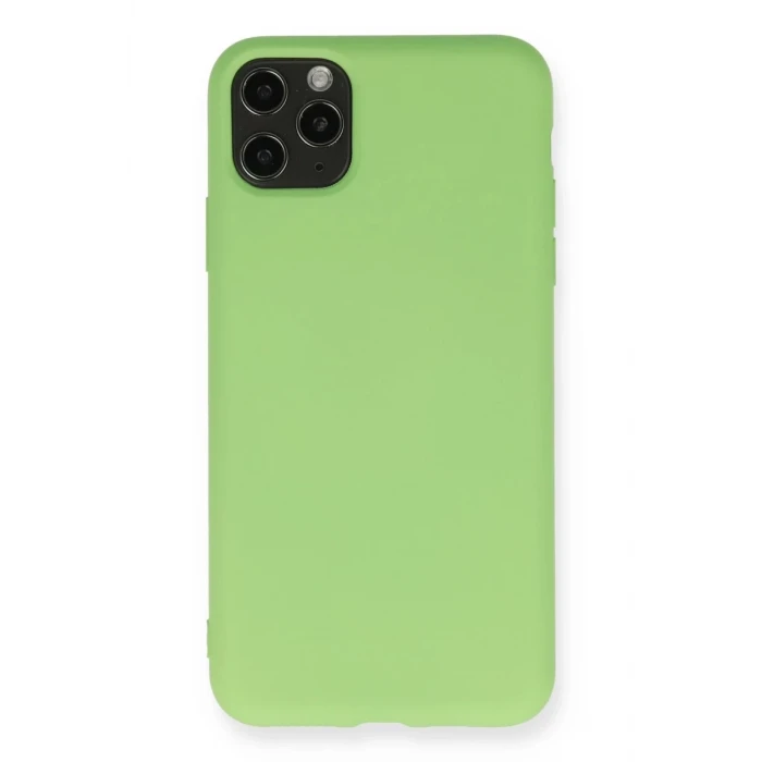 Newface Apple iPhone 11 Pro Max Kılıf Nano içi Kadife Silikon - Yeşil