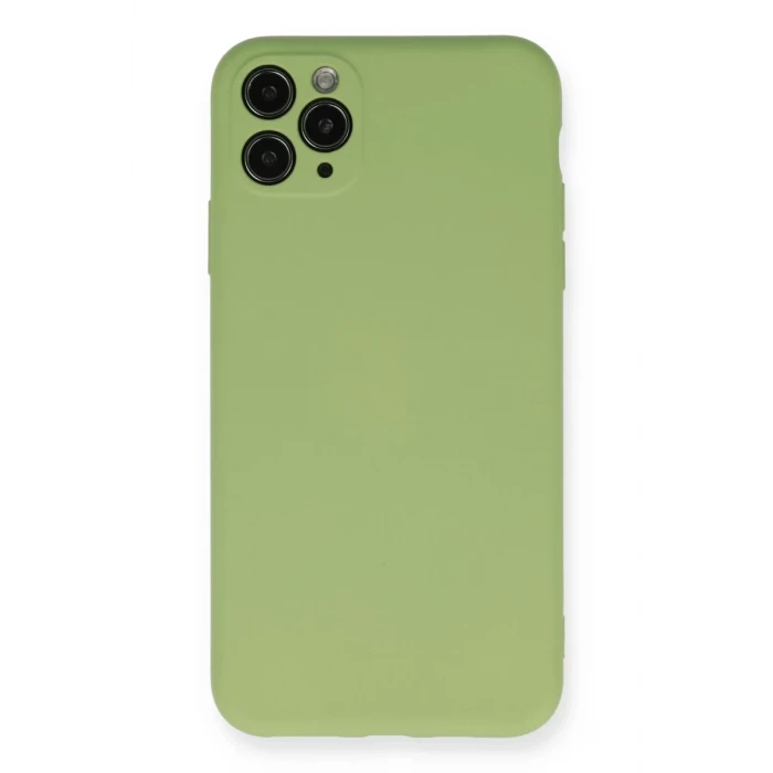 Newface Apple iPhone 11 Pro Max Kılıf Nano içi Kadife Silikon- Yeşil
