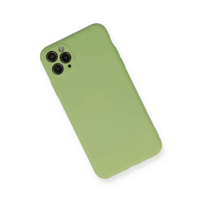 Newface Apple iPhone 11 Pro Max Kılıf Nano içi Kadife Silikon- Yeşil