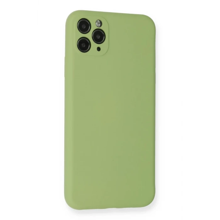 Newface Apple iPhone 11 Pro Max Kılıf Nano içi Kadife Silikon- Yeşil