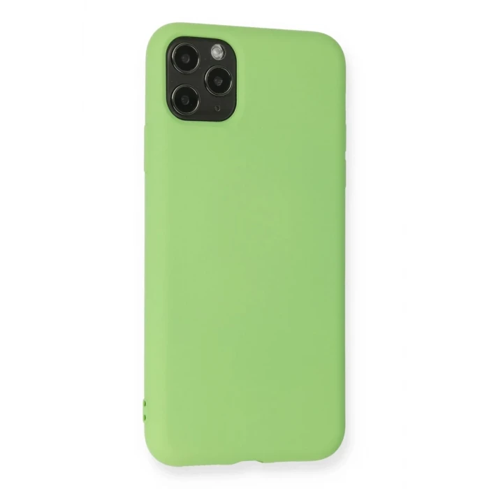 Newface Apple iPhone 11 Pro Max Kılıf Nano içi Kadife Silikon - Yeşil
