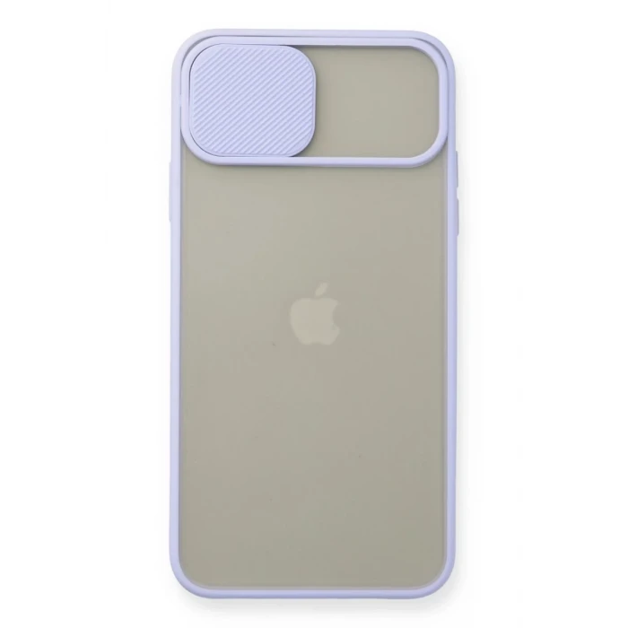 Newface Apple iPhone 11 Pro Max Kılıf Palm Buzlu Kamera Sürgülü Silikon - Lila
