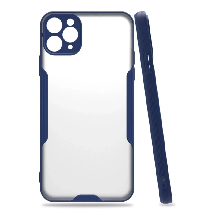 Newface Apple iPhone 11 Pro Max Kılıf Platin Silikon - Lacivert