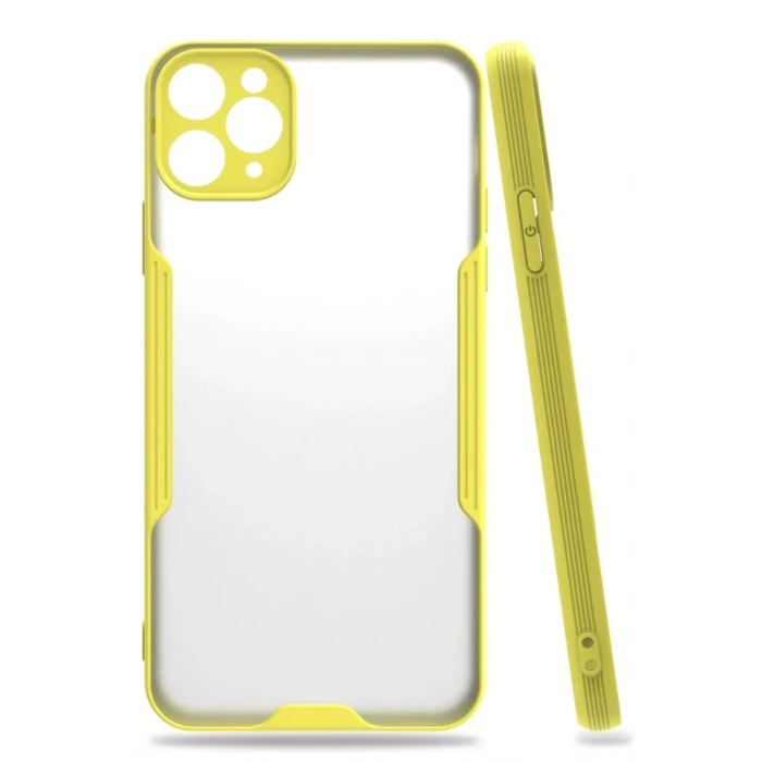 Newface Apple iPhone 11 Pro Max Kılıf Platin Silikon - Sarı
