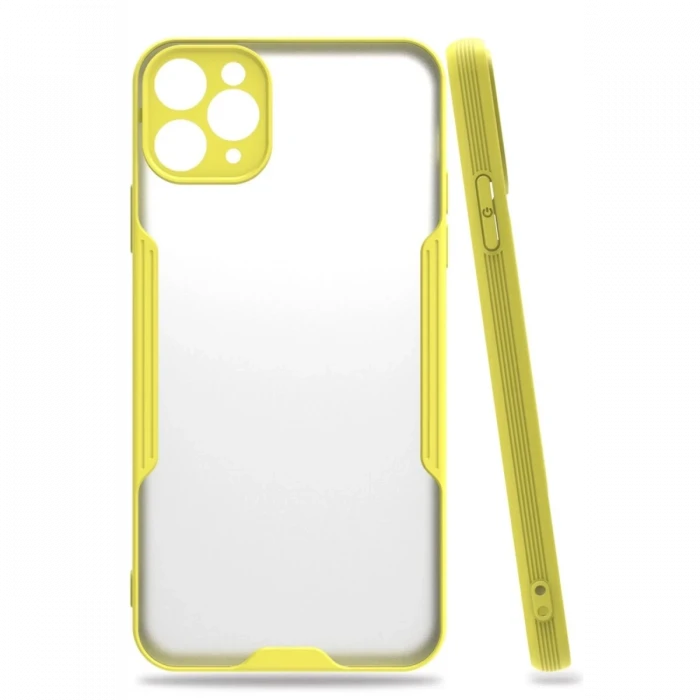 Newface Apple iPhone 11 Pro Max Kılıf Platin Silikon - Sarı