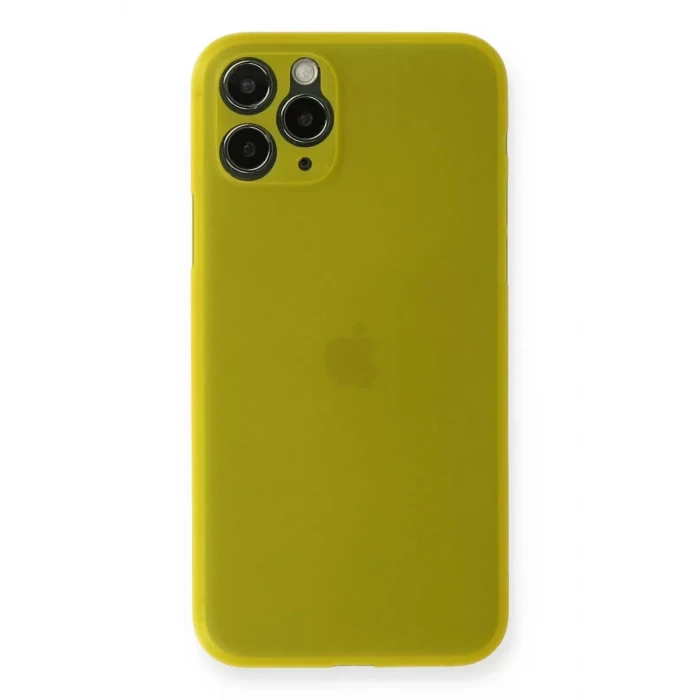 Newface Apple iPhone 11 Pro Max Kılıf PP Ultra İnce Kapak - Sarı