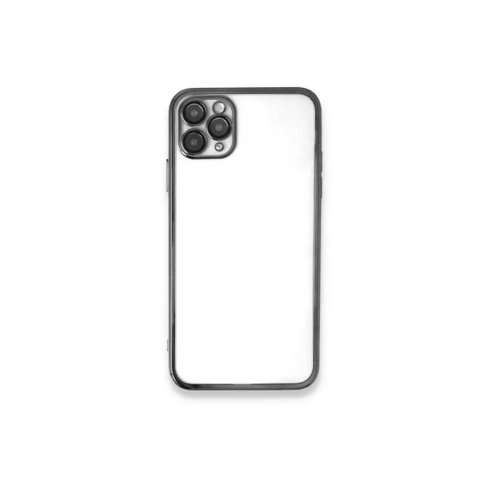 Newface Apple iPhone 11 Pro Max Kılıf Razer Lensli Silikon - Gümüş