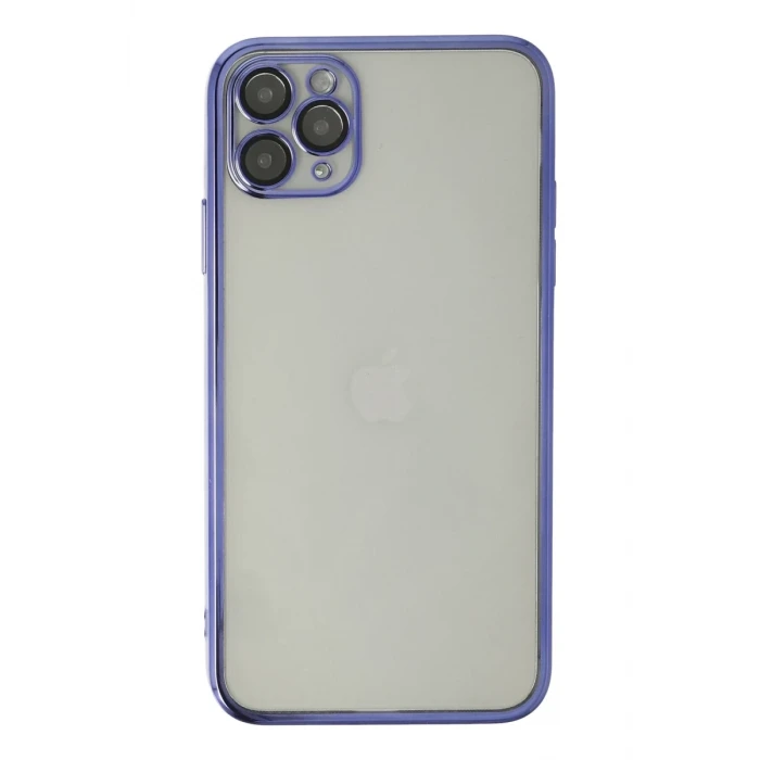 Newface Apple iPhone 11 Pro Max Kılıf Razer Lensli Silikon - Mor