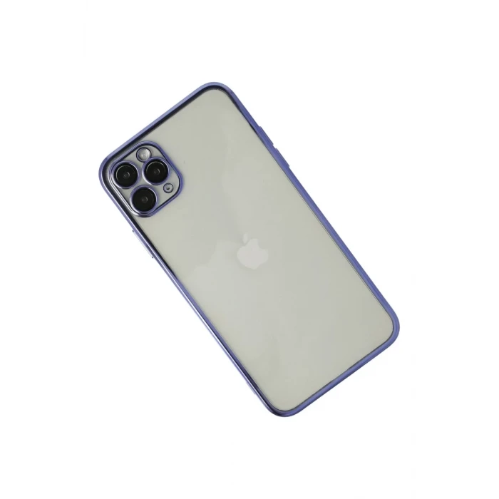 Newface Apple iPhone 11 Pro Max Kılıf Razer Lensli Silikon - Mor