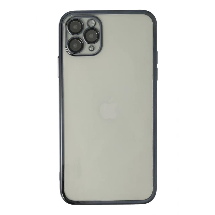 Newface Apple iPhone 11 Pro Max Kılıf Razer Lensli Silikon - Siyah