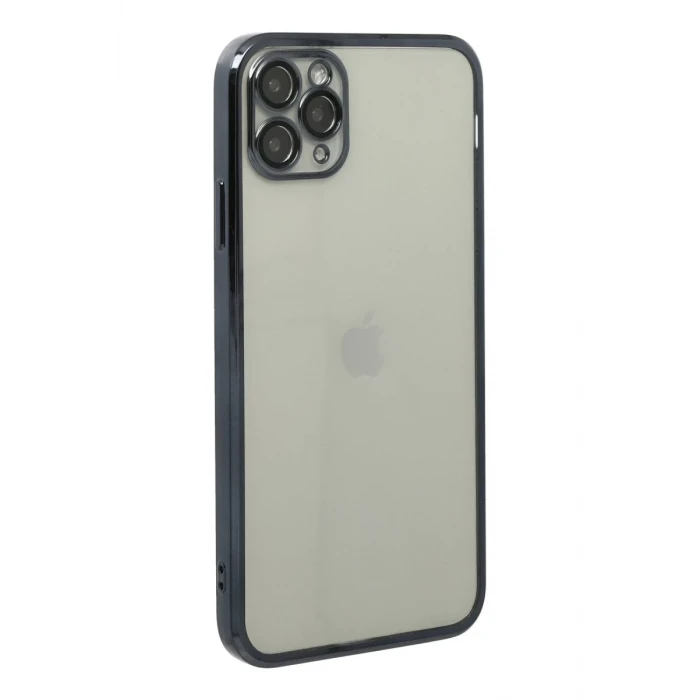 Newface Apple iPhone 11 Pro Max Kılıf Razer Lensli Silikon - Siyah