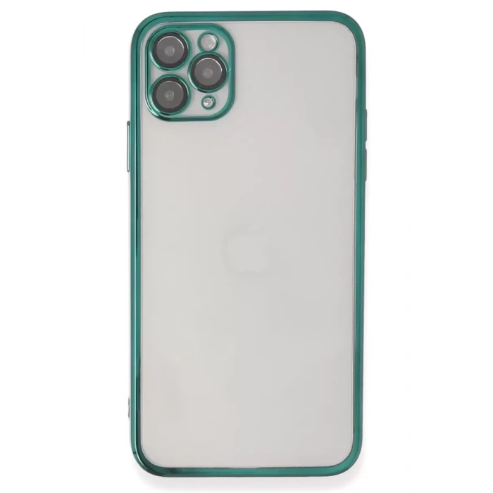 Newface Apple iPhone 11 Pro Max Kılıf Razer Lensli Silikon - Yeşil