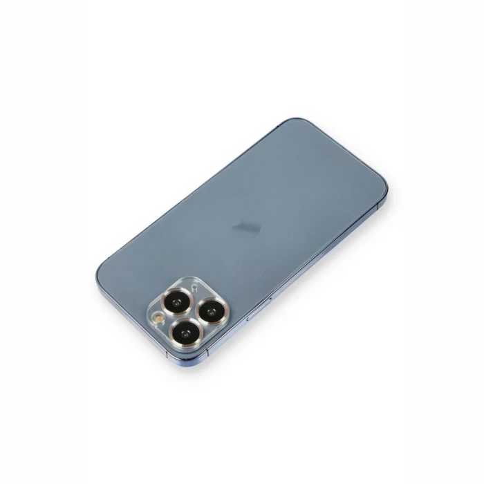 Newface Apple iPhone 11 Pro Max Metal Kamera Lens Koruma Cam - Gold