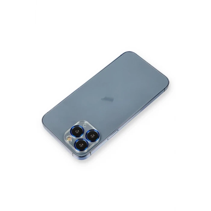 Newface Apple iPhone 11 Pro Max Metal Kamera Lens Koruma Cam - Mavi