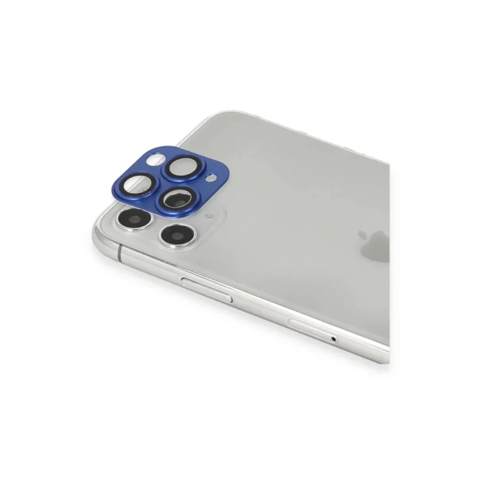Newface Apple iPhone 11 Pro Max Pers Alüminyum Kamera Lens - Lacivert