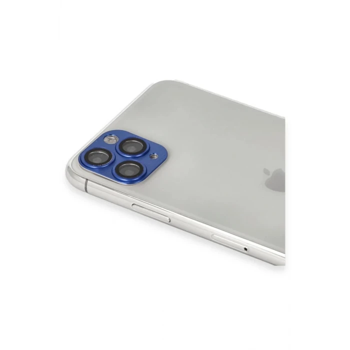 Newface Apple iPhone 11 Pro Max Pers Alüminyum Kamera Lens - Lacivert