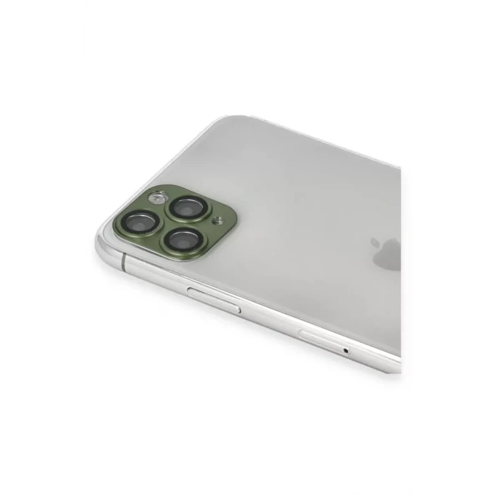 Newface Apple iPhone 11 Pro Max Pers Alüminyum Kamera Lens - Yeşil