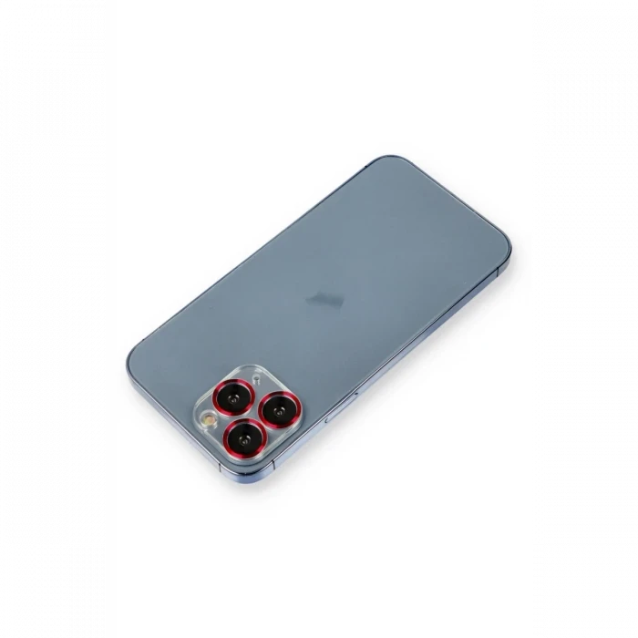 Newface Apple iPhone 11 Pro Metal Kamera Lens Koruma Cam - Kırmızı