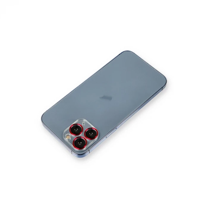 Newface Apple iPhone 11 Pro Metal Kamera Lens Koruma Cam - Kırmızı