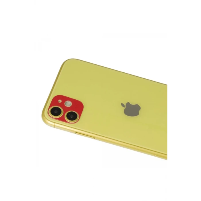 Newface Apple iPhone 11 Rainbow Kamera Lens Koruma Cam - Kırmızı