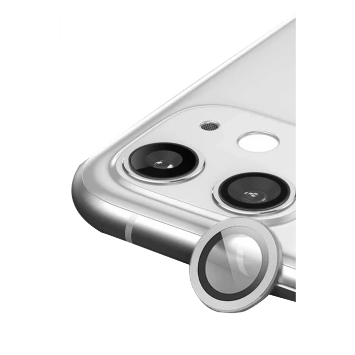 Newface Apple iPhone 11 Raze Metal Kamera Lens - Gümüş